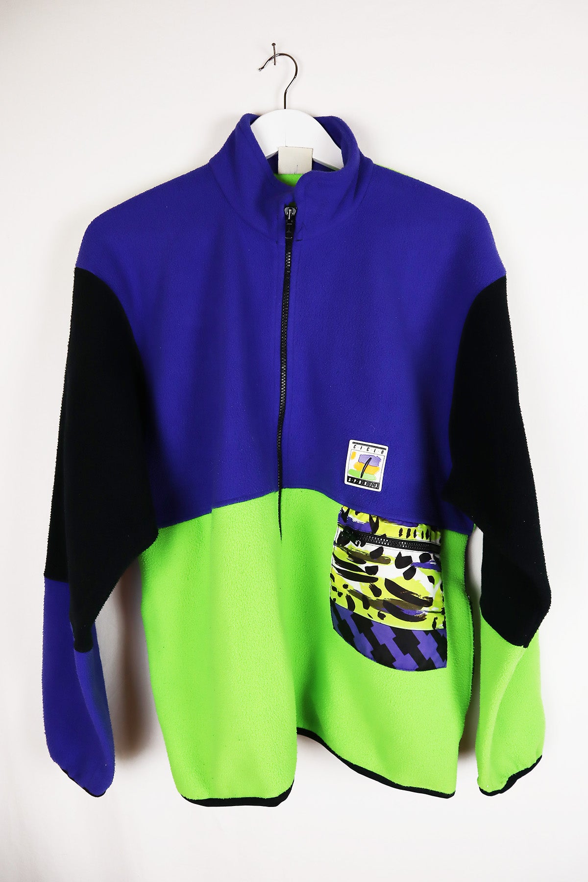 Fleece Pullover Vintage Neon Cycling ( Gr. L/XL )