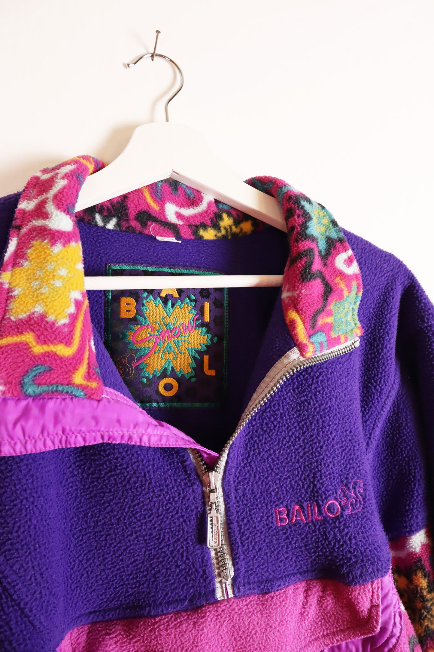 Fleece Pullover Vintage Lila "Bailo" ( Gr. S/M )