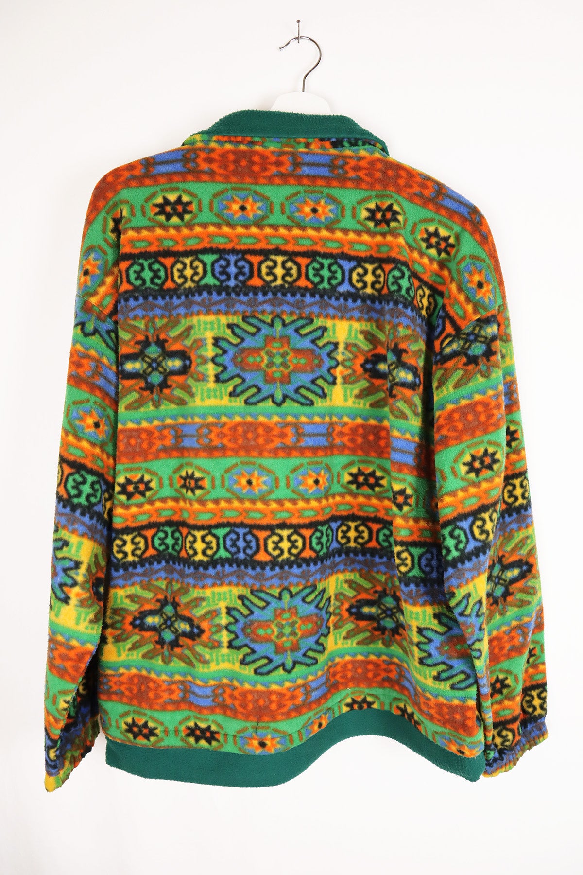 Fleece Pullover Vintage Grün Schnürung ( Gr. L/XL )