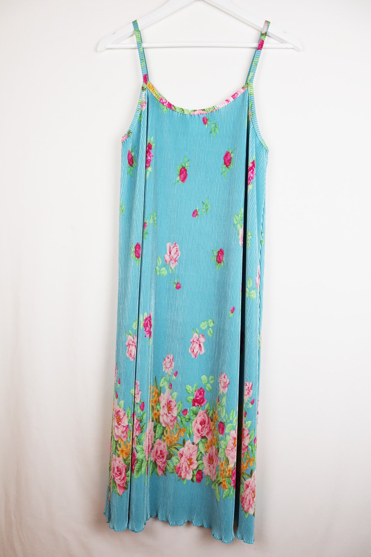 Kleid Vintage Plissee Rosen ( Gr. M )