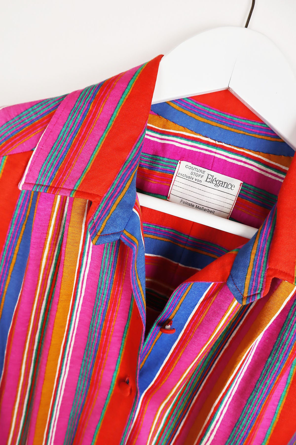 Handmade Bluse Vintage Bunte Streifen ( Gr. M )