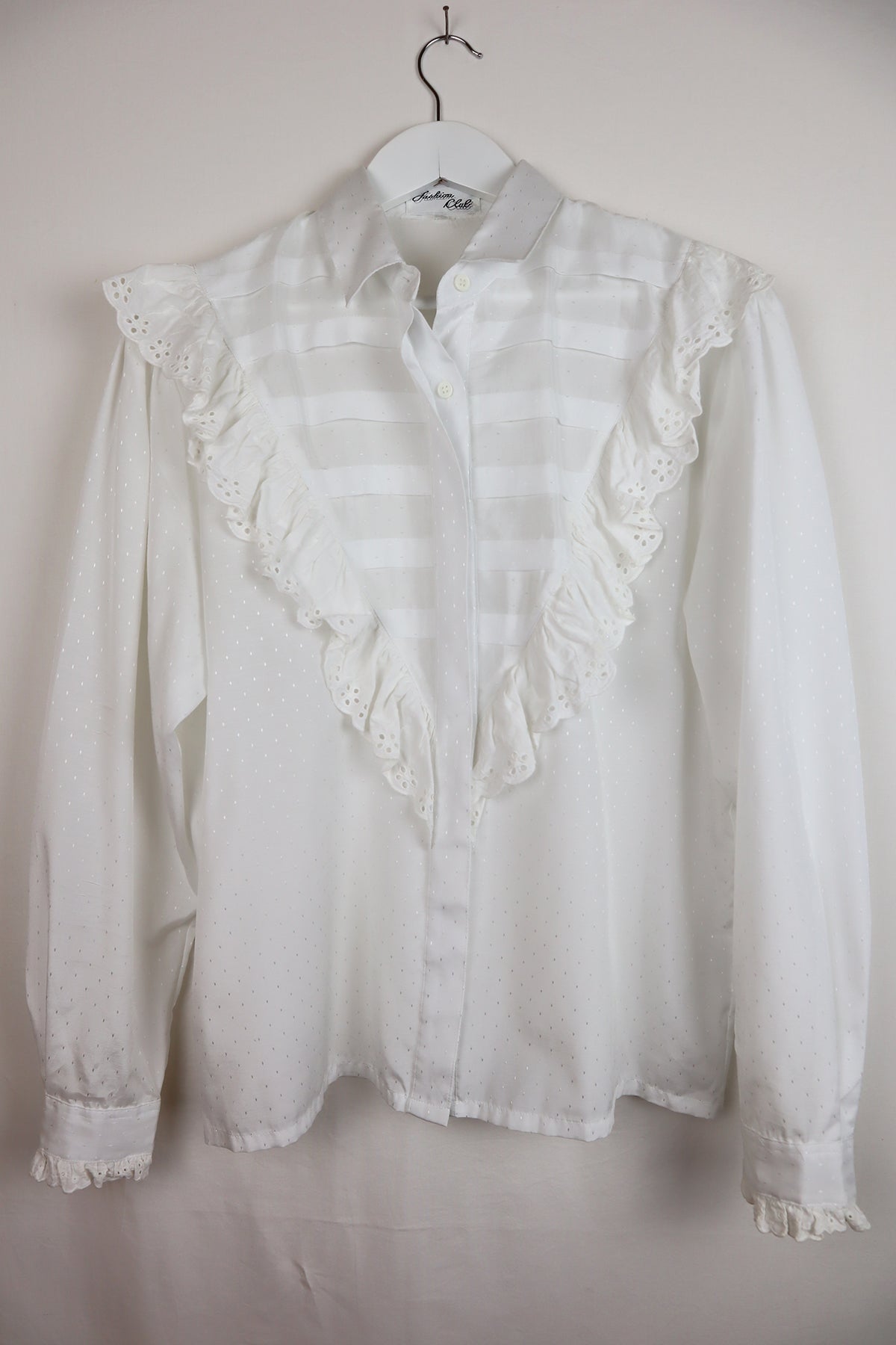 Bluse Vintage Weiß Rüschen ( Gr. M )