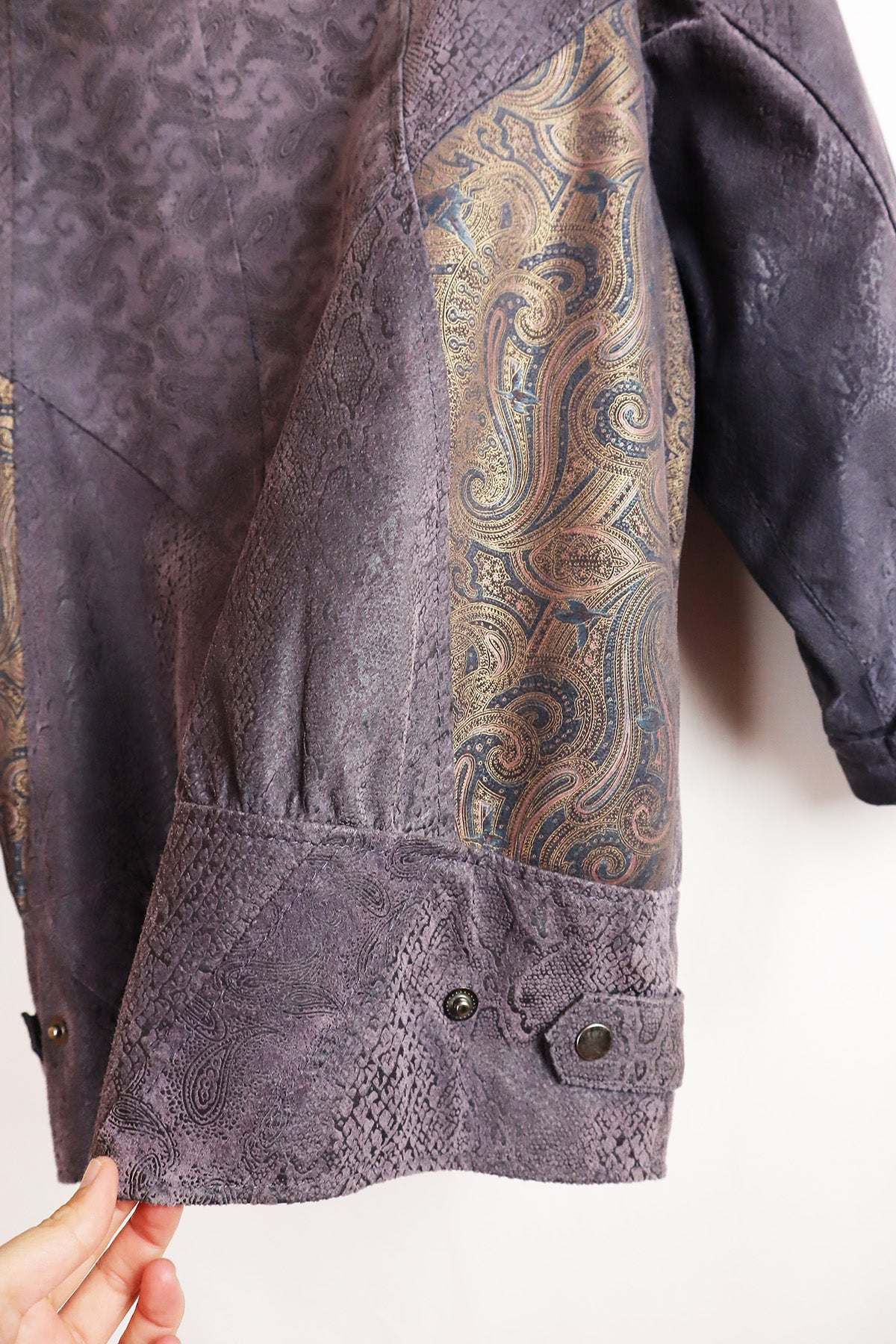 Leder Jacke Vintage Patchwork ( Gr. L )