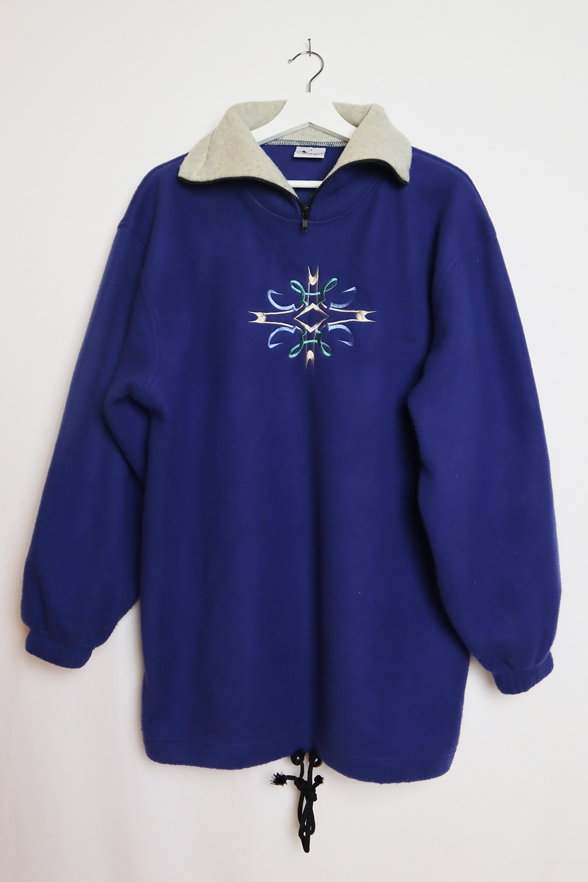 Fleece Pullover Blau Stickerei ( Gr. L/XL )