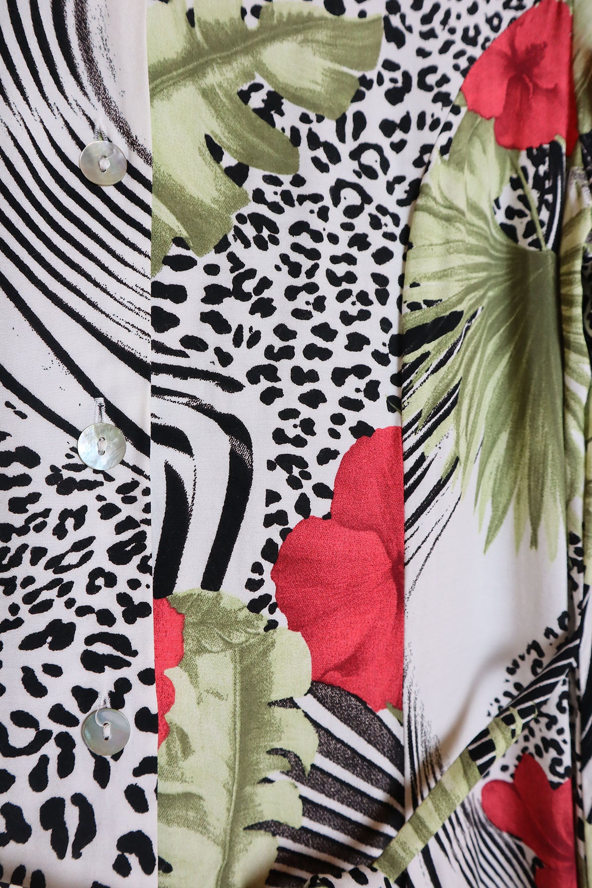 Kleid Vintage Leo Zebra und Blumen