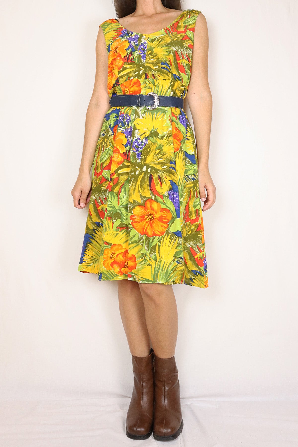 Kleid Vintage Betty Barclay Tropical ( Gr. M/L )