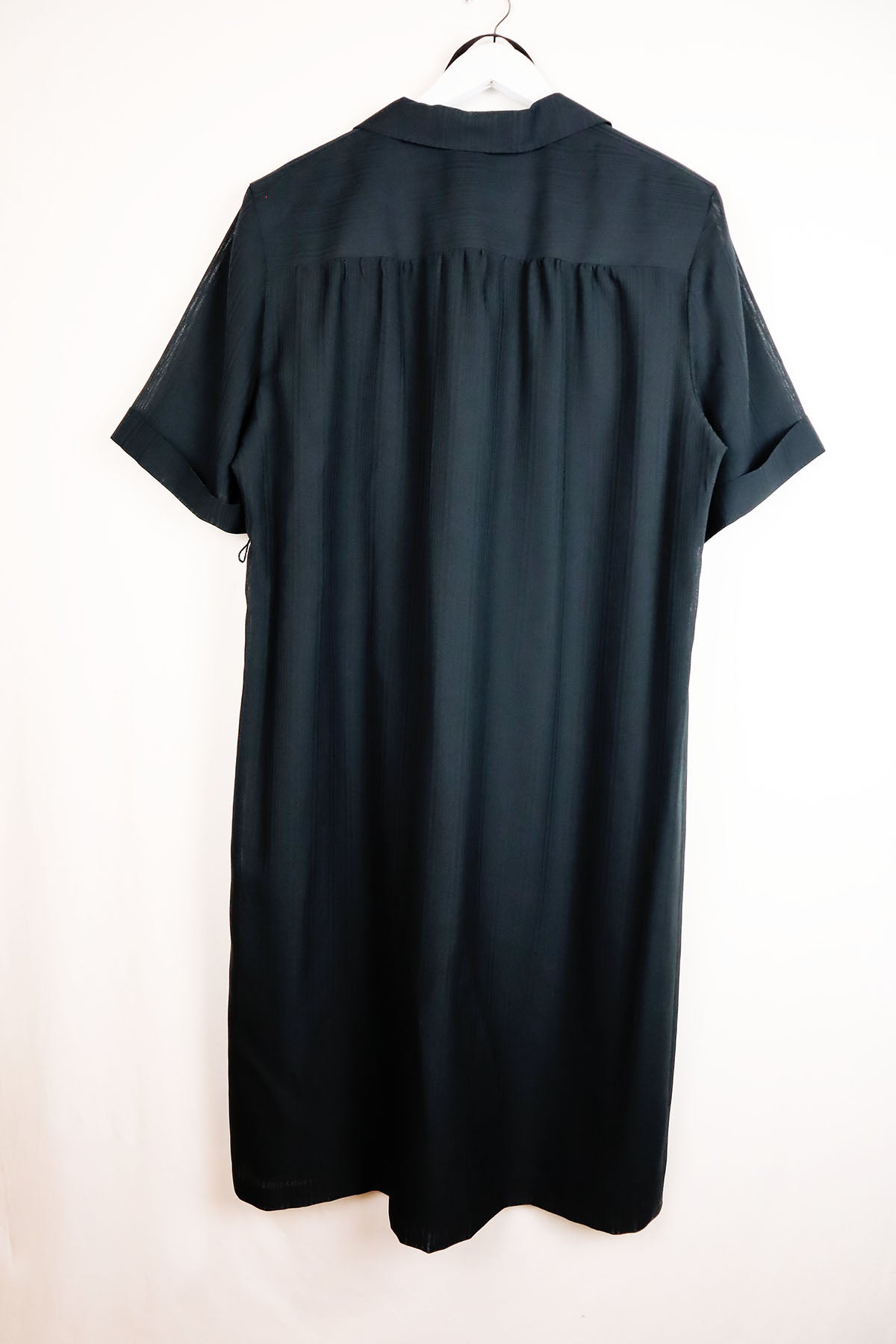 Hemdblusen-Kleid Vintage Schwarz ( Gr. L/XL )