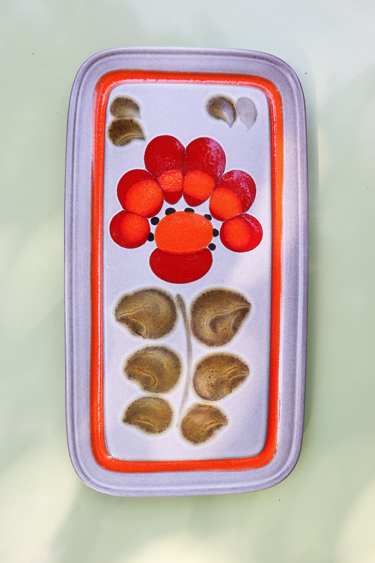 Kuchen-Platte Vintage Blume Orange