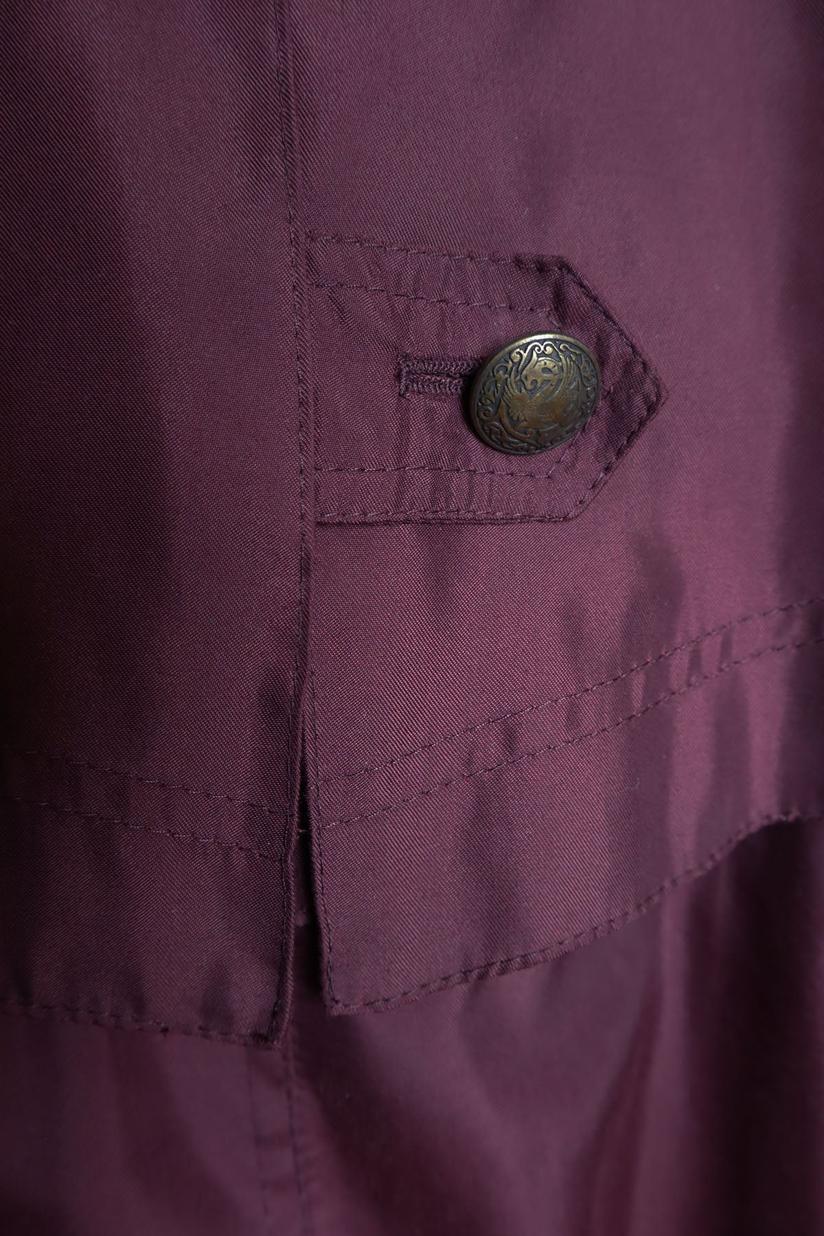 Mantel Vintage Dunkelrot Gepolsterter Kragen ( Gr. L )