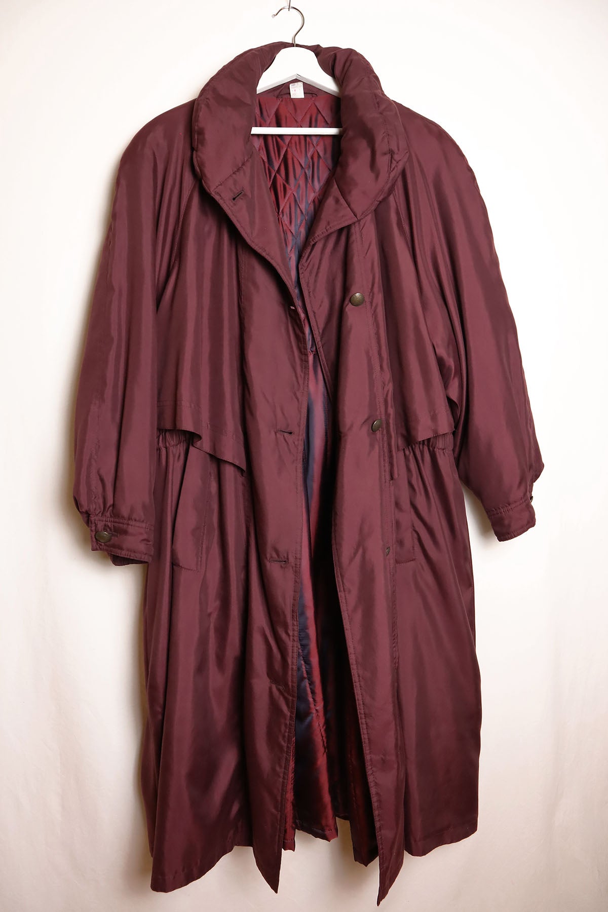 Mantel Vintage Dunkelrot Gepolsterter Kragen ( Gr. L )