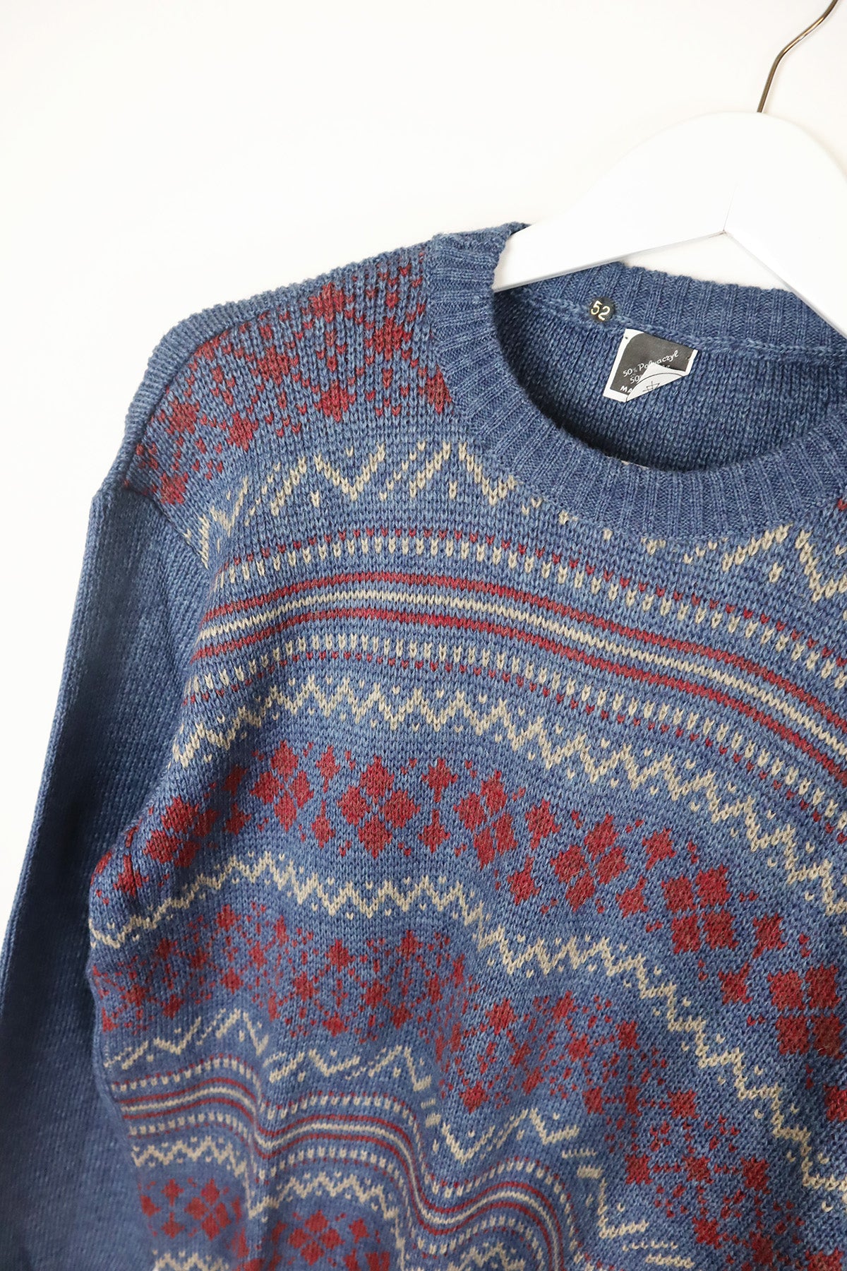 Unisex Vintage Pullover Norweger Blau ( Gr. M )