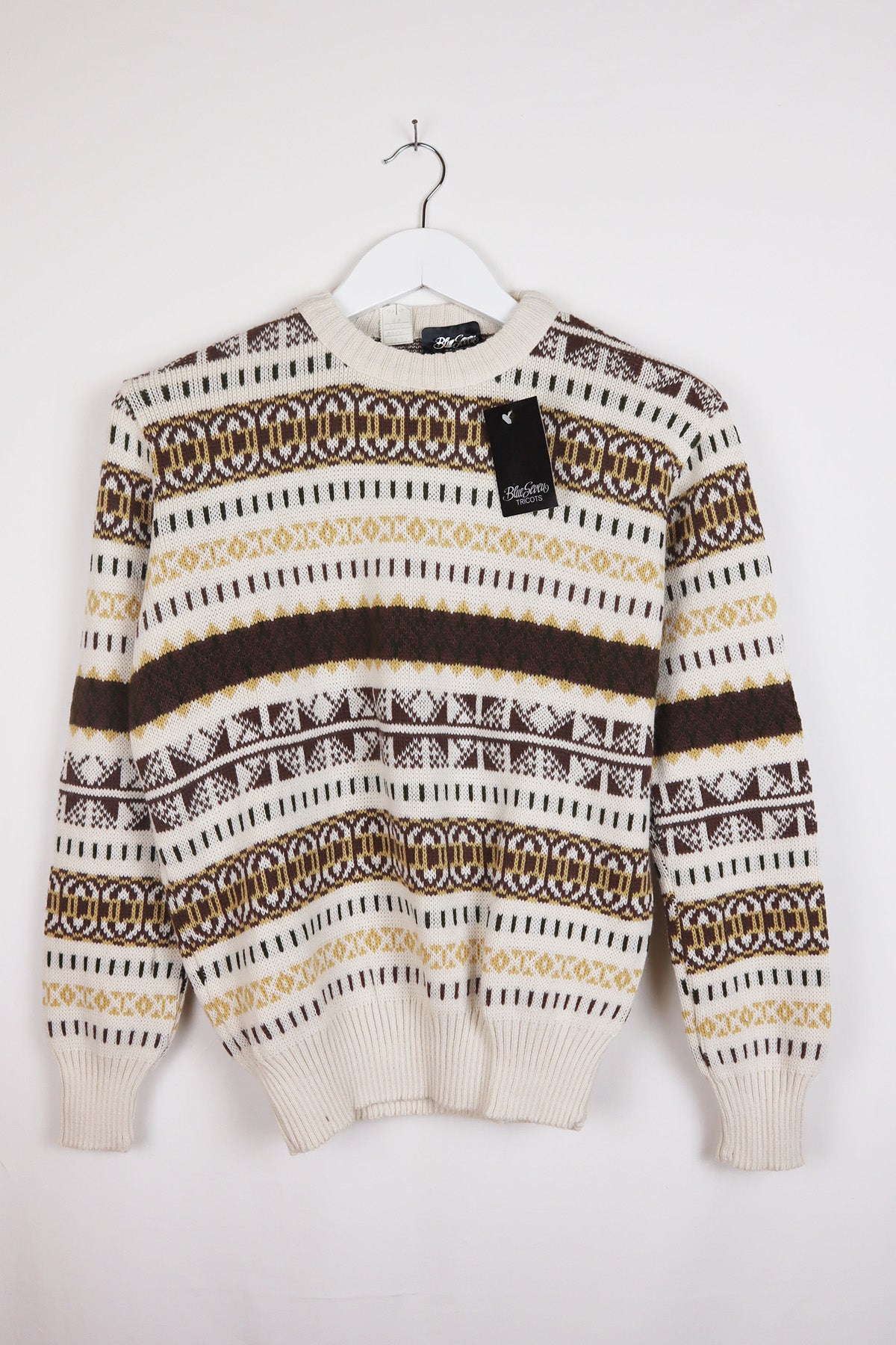 Vintage Pullover Norweger Style Beige ( Gr. S )