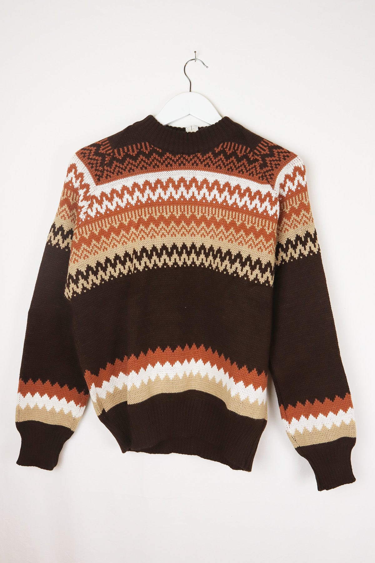 Vintage Pullover Norweger Style Braun ( Gr. M )