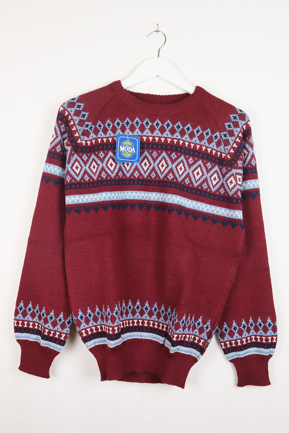 Vintage Pullover Norweger Style Dunkelrot ( Gr. M )
