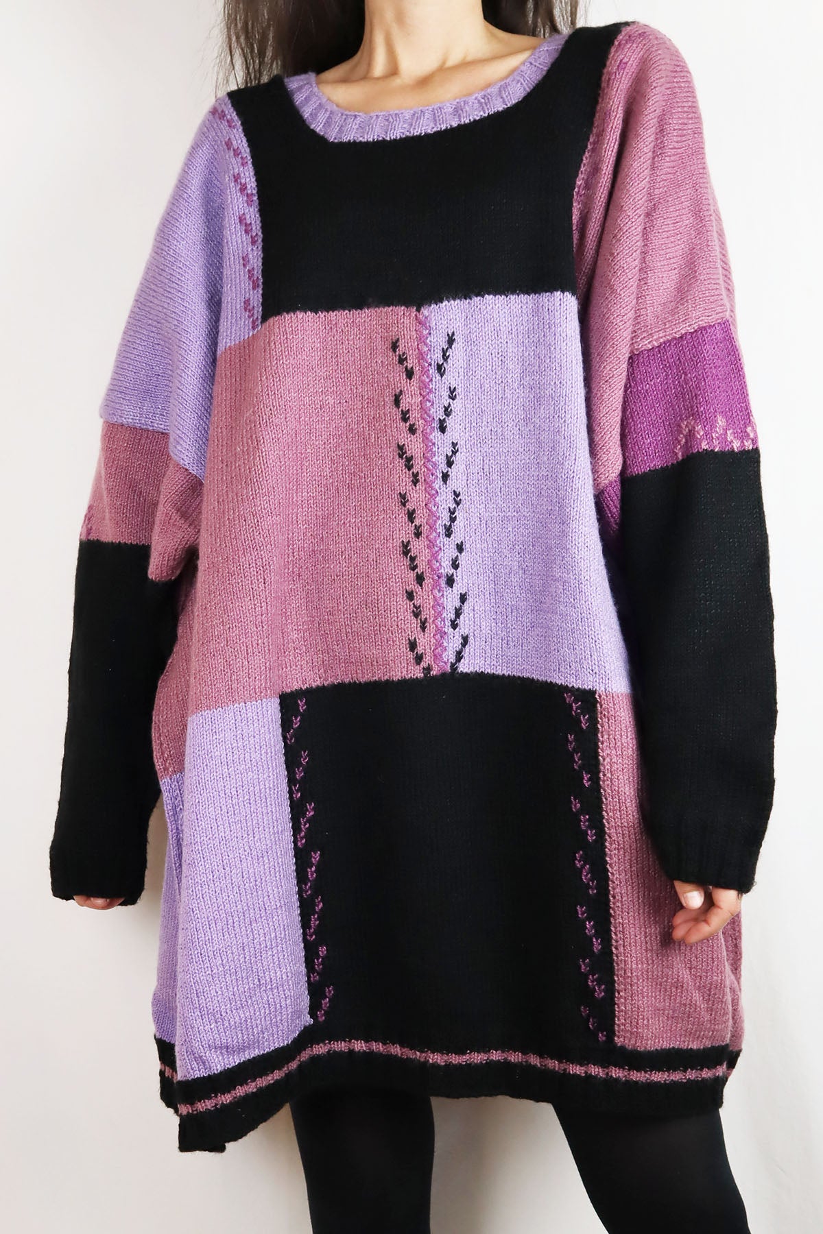 Handmade Vintage Oversize Pullover Lila ( Gr. XXL )