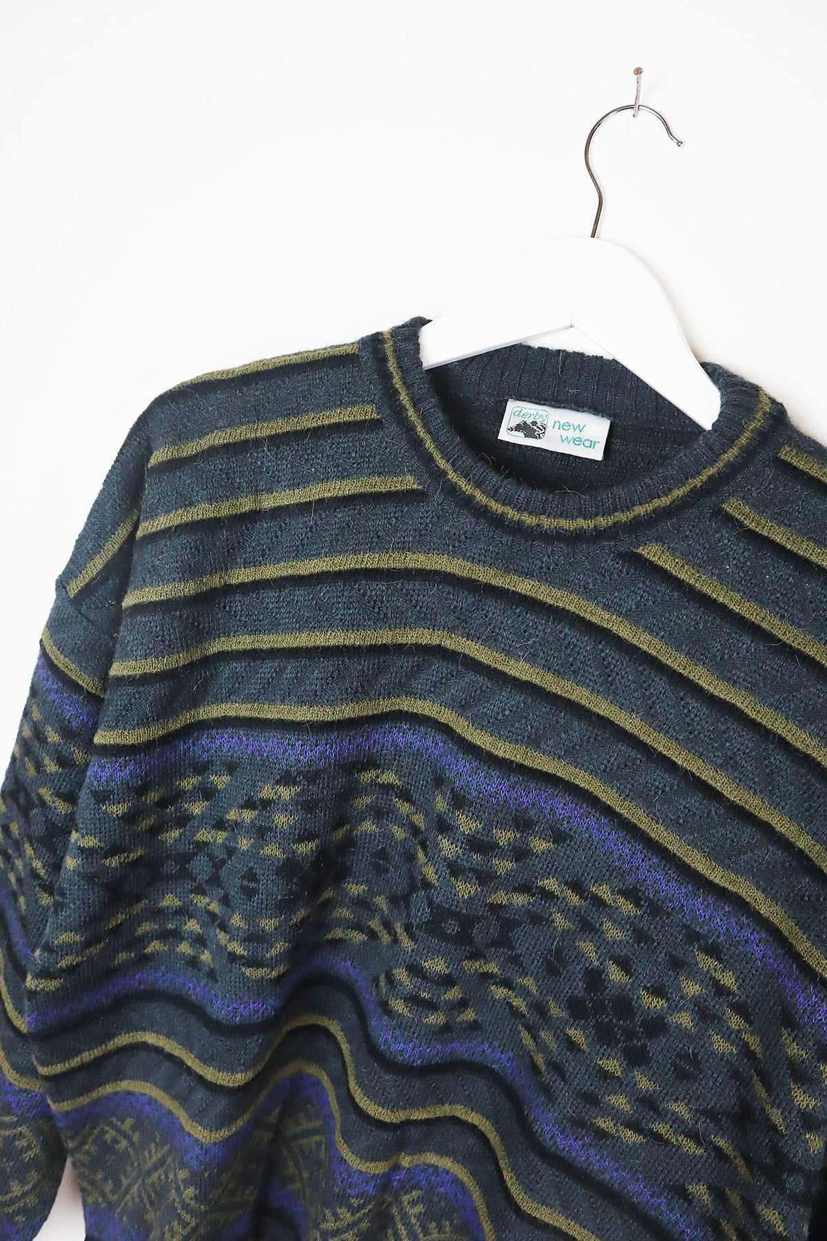 Unisex Vintage Pullover Streifen Ethno ( Gr. L )
