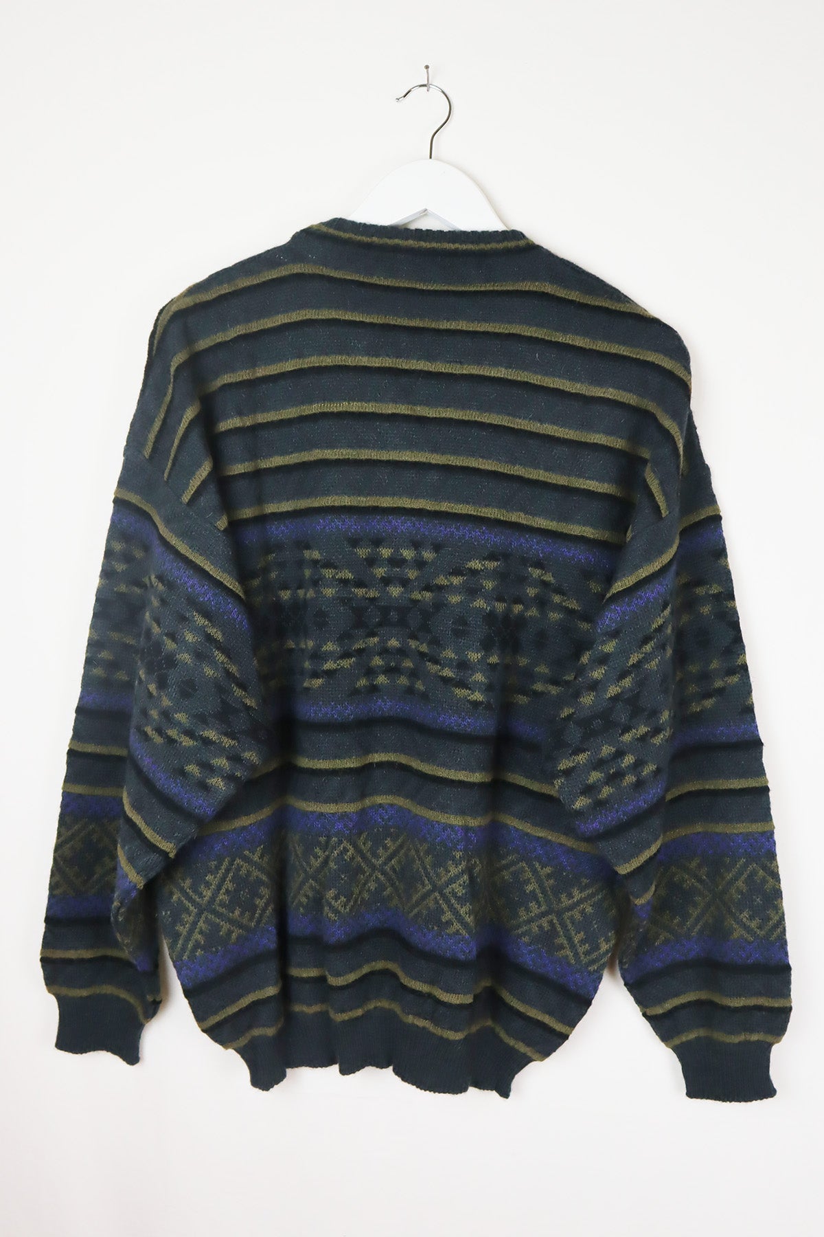 Unisex Vintage Pullover Streifen Ethno ( Gr. L )