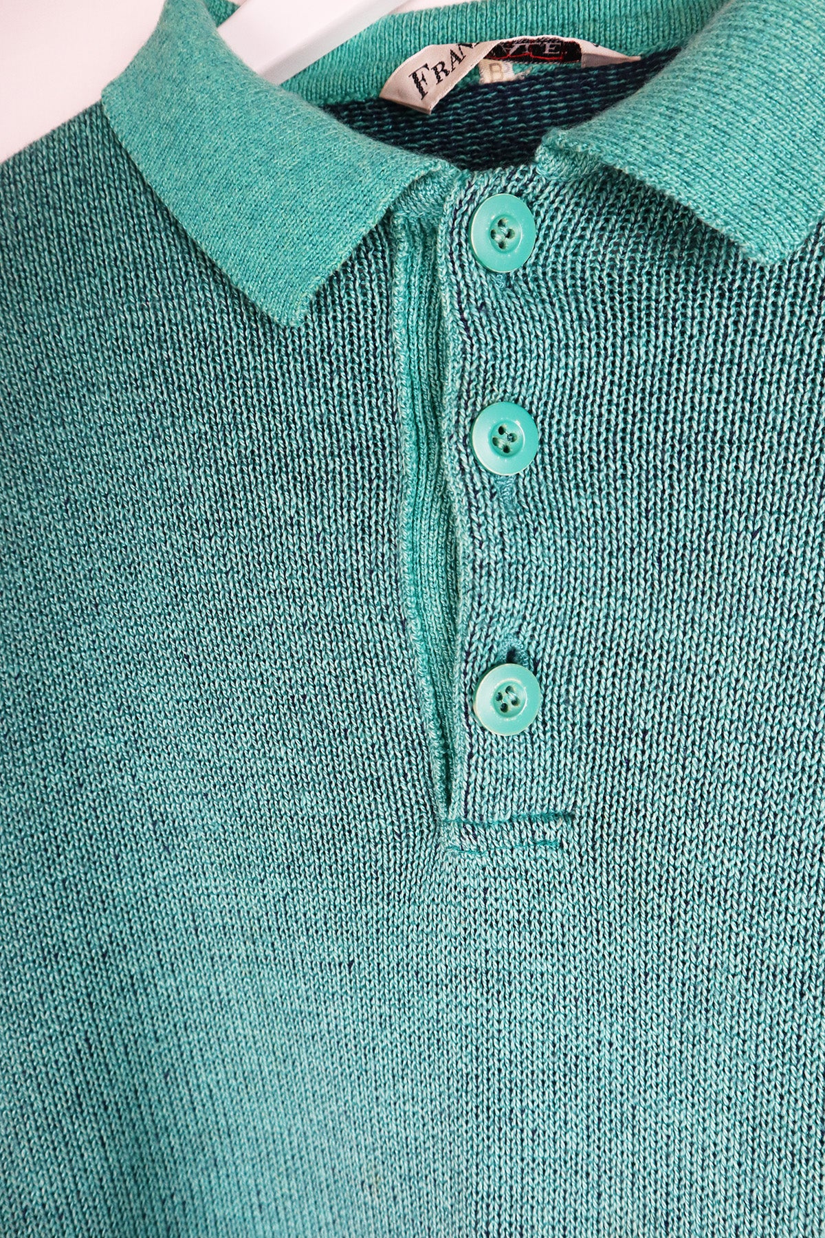 Pullover Vintage Knöpfe Türkis ( Gr.M )