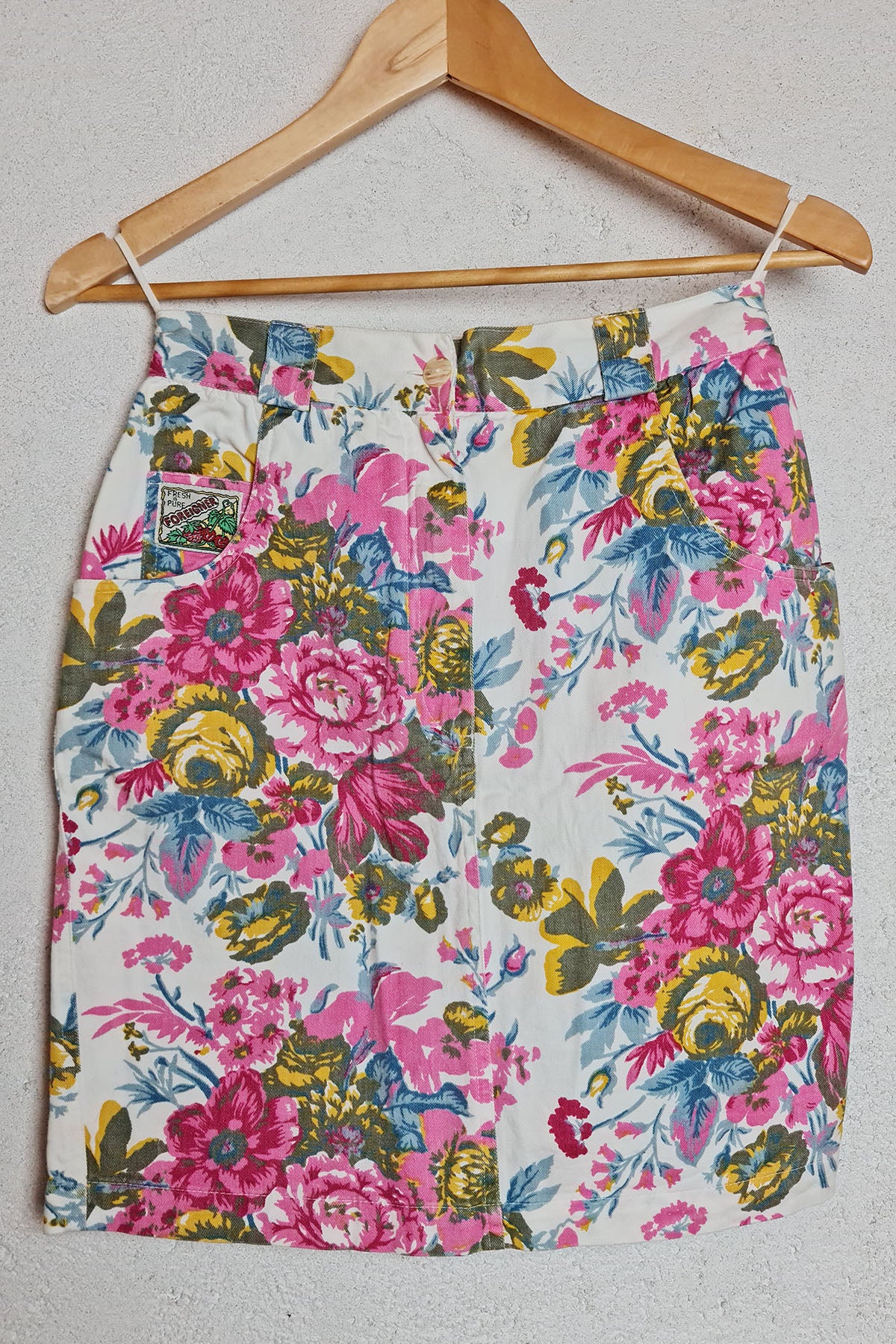 Floral Vintage Jeans Skirt