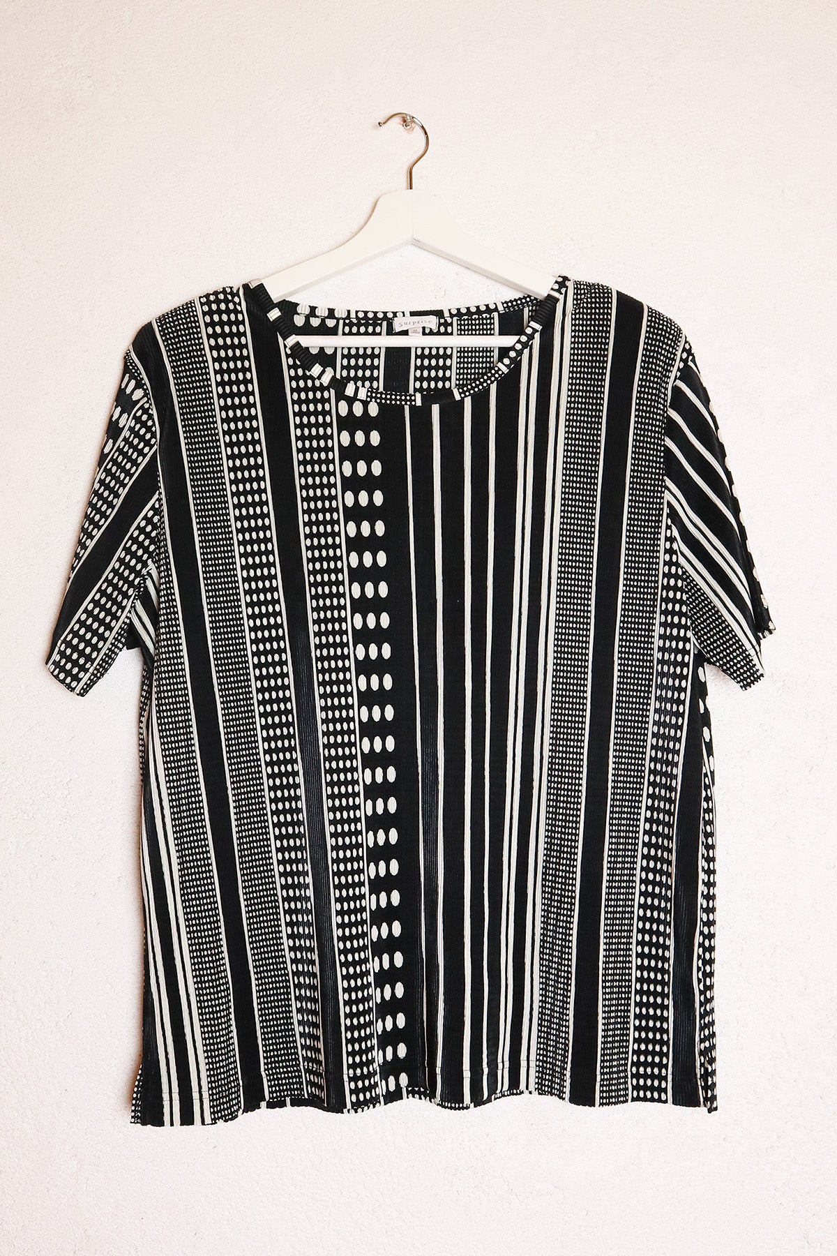 T-Shirt Vintage Streifen und Punkte ( Gr. L/XL )
