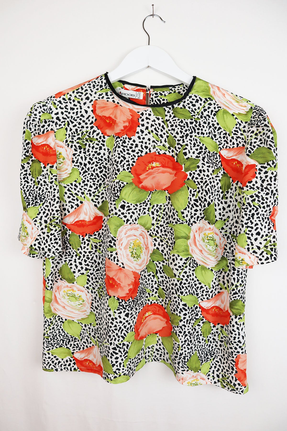 Blusen-Shirt Vintage Rosen ( Gr. M/L )