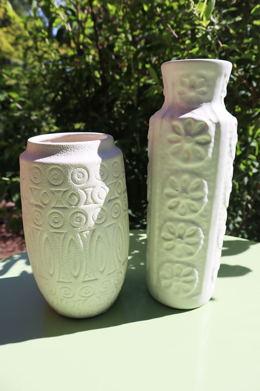 Vase Weiß Ethno