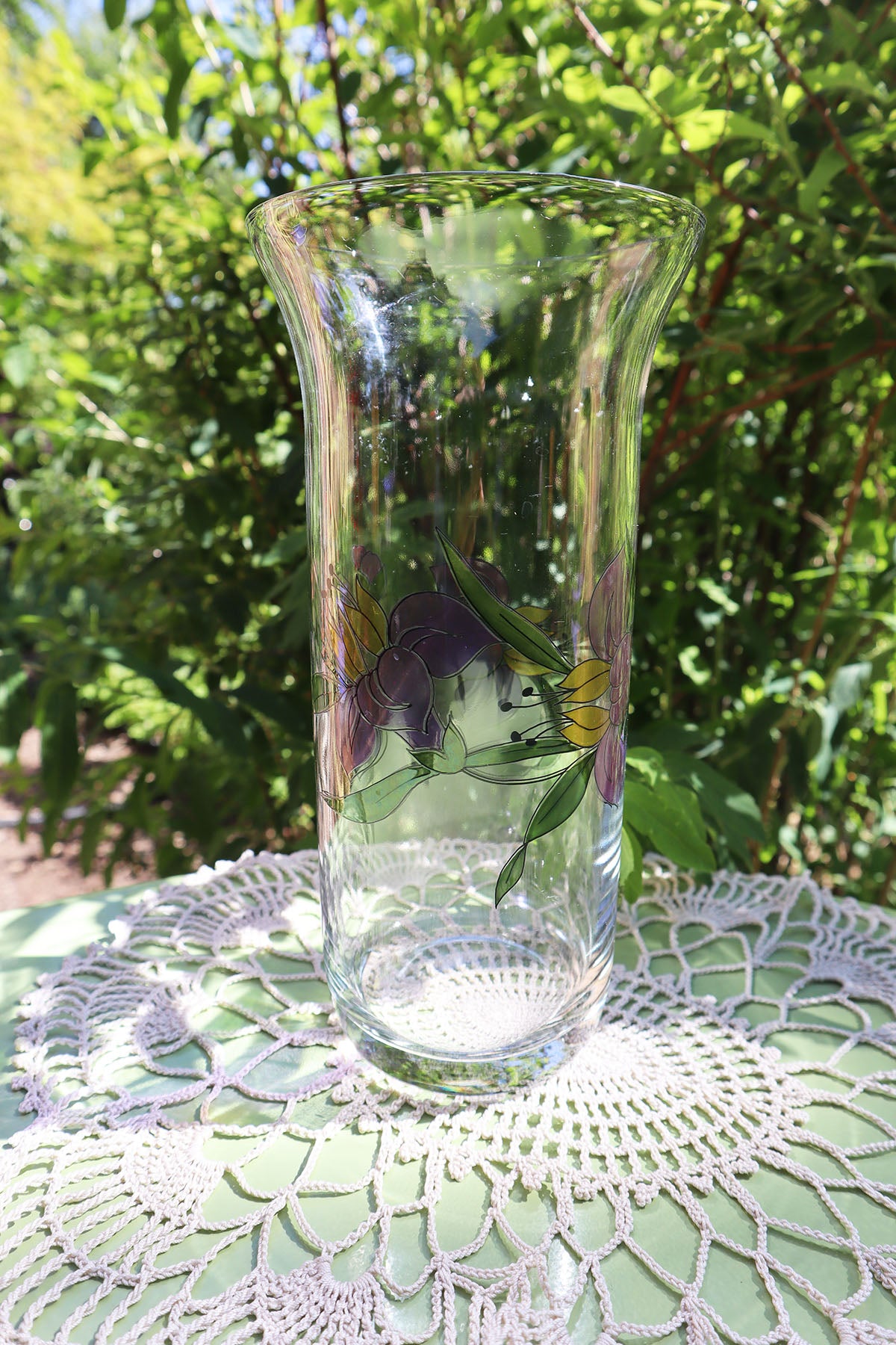 Vintage Glas-Vase Blumen